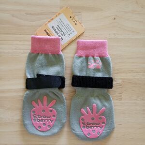 Non-Slip Dog Socks Knitted Pet Puppy Shoes for Small Dogs Pink Knit Cute Strap